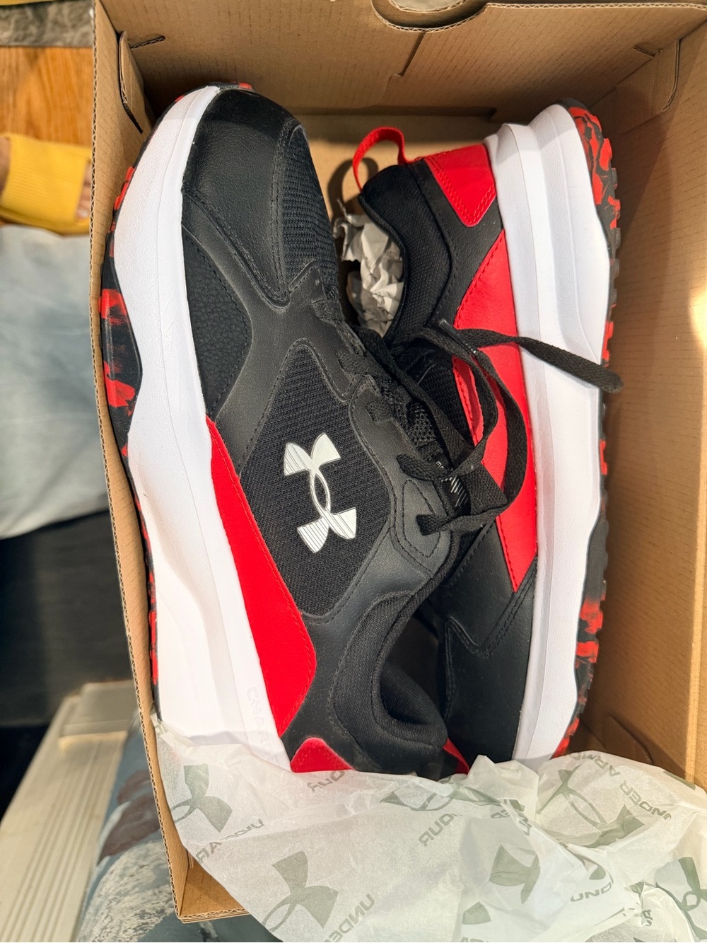 Under Armour Black and Red Athletic Trainers